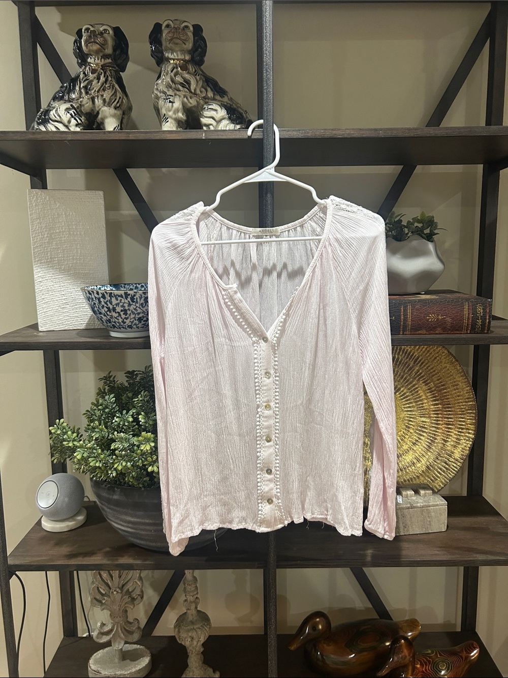 Angels - forever young - medium Women's Light Pink Button-Front Blouse